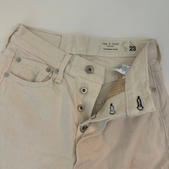 Rag & Bone 90s High-Rise Straight Leg Organic Denim Jeans - Shell - Picture 5 of 8